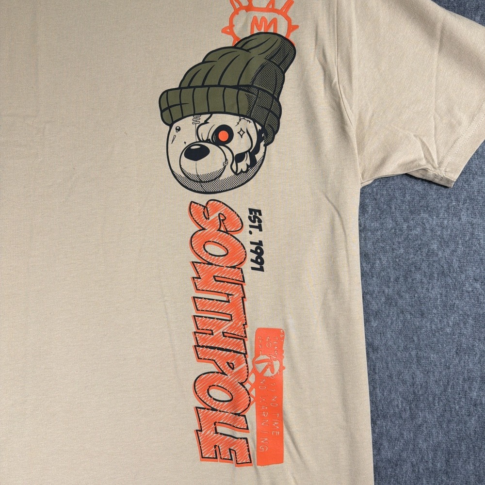 Southpole Shirt Mens L NWT Spray Puff Paint Graffiti Graphic Logo Teddy Bear Men - Picture 2 of 9